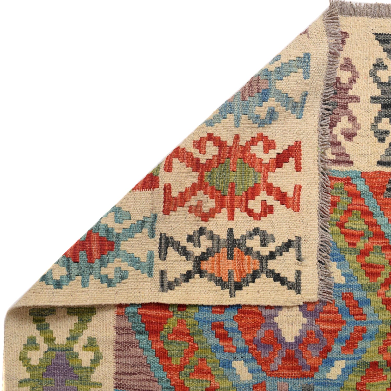Handmade Multi Kilim Geometric 10' Runner
