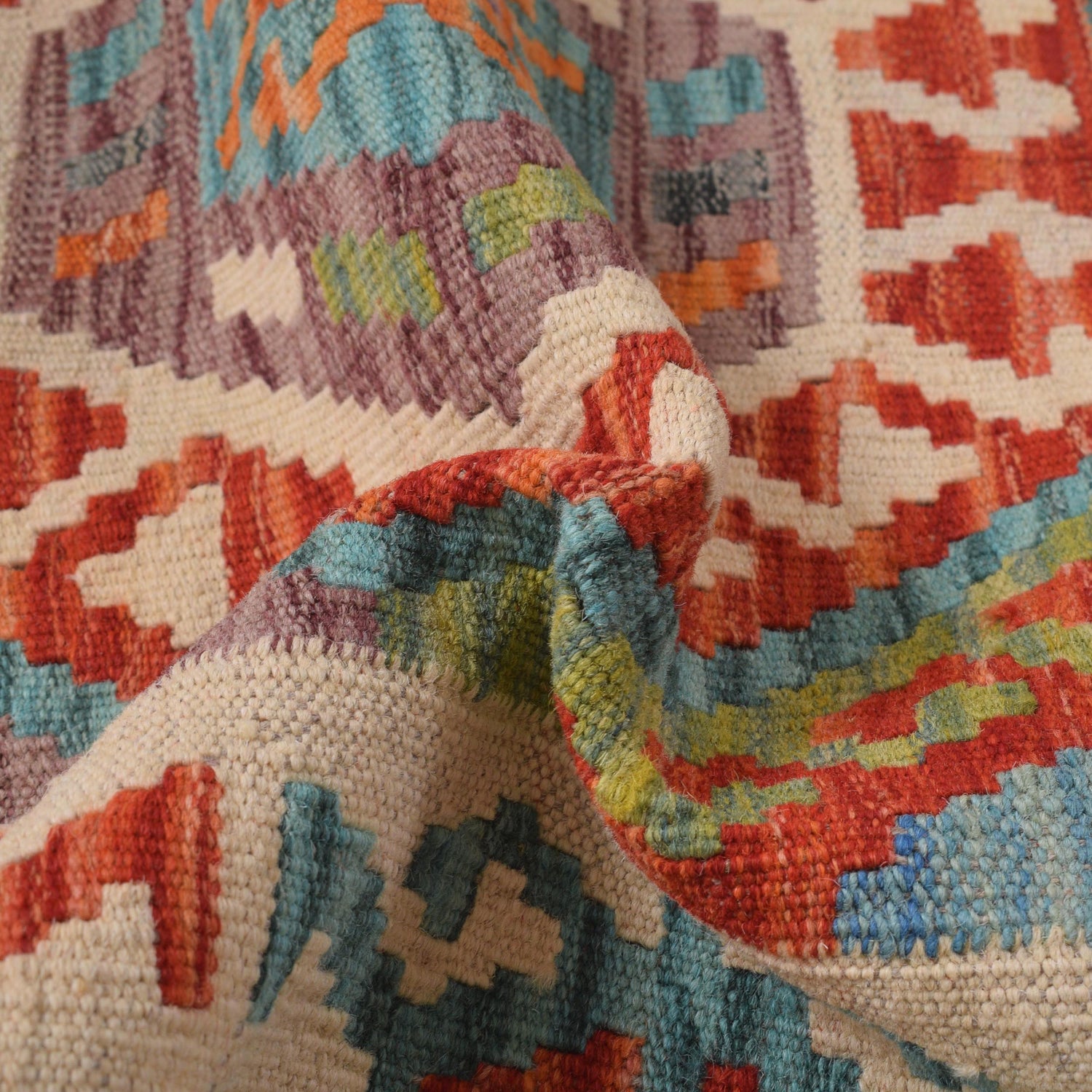 Handmade Multi Kilim Geometric 10' Runner