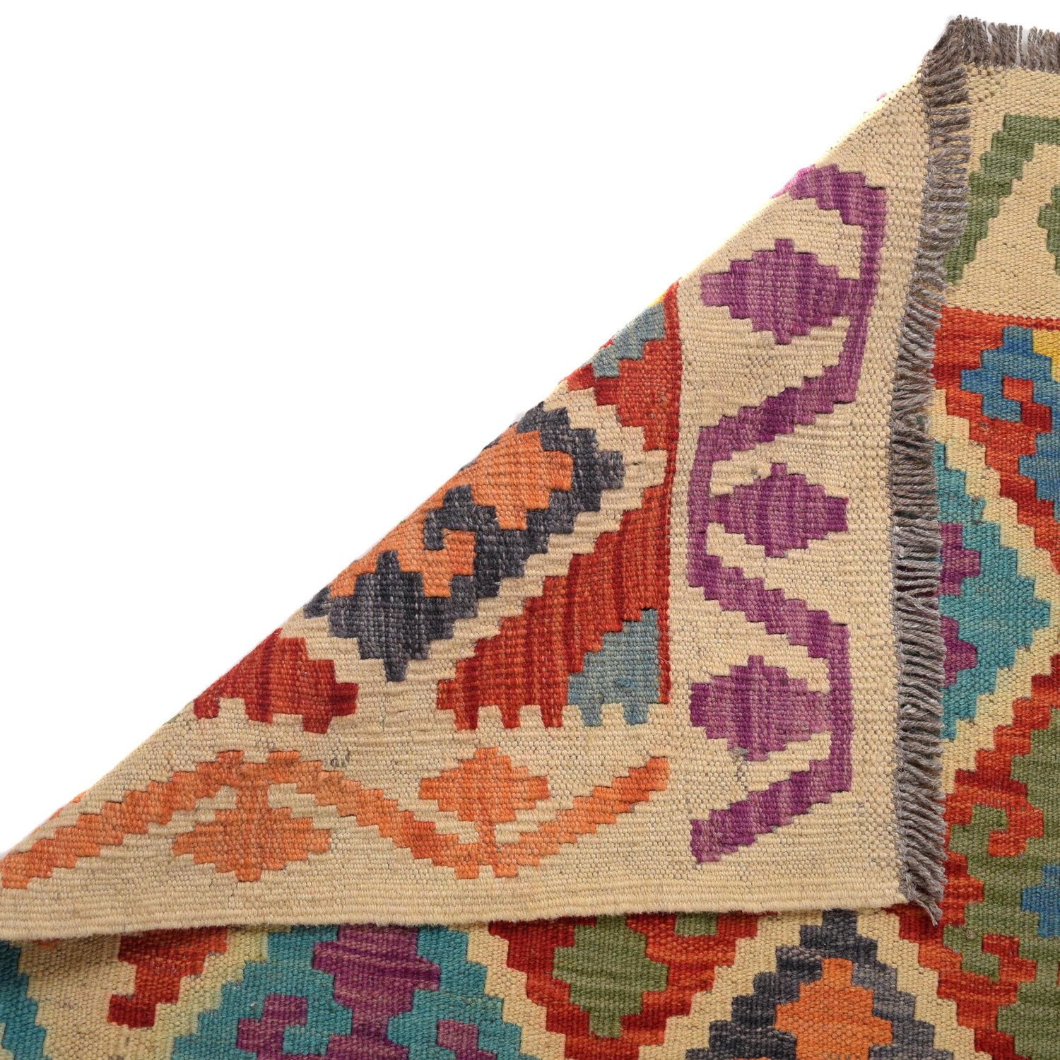 Handmade Multi Kilim Geometric 10' Runner