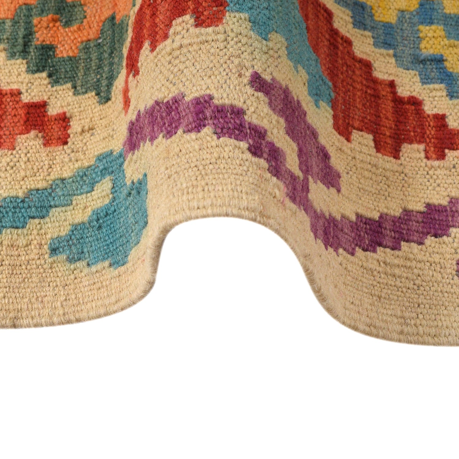 Handmade Multi Kilim Geometric 10' Runner