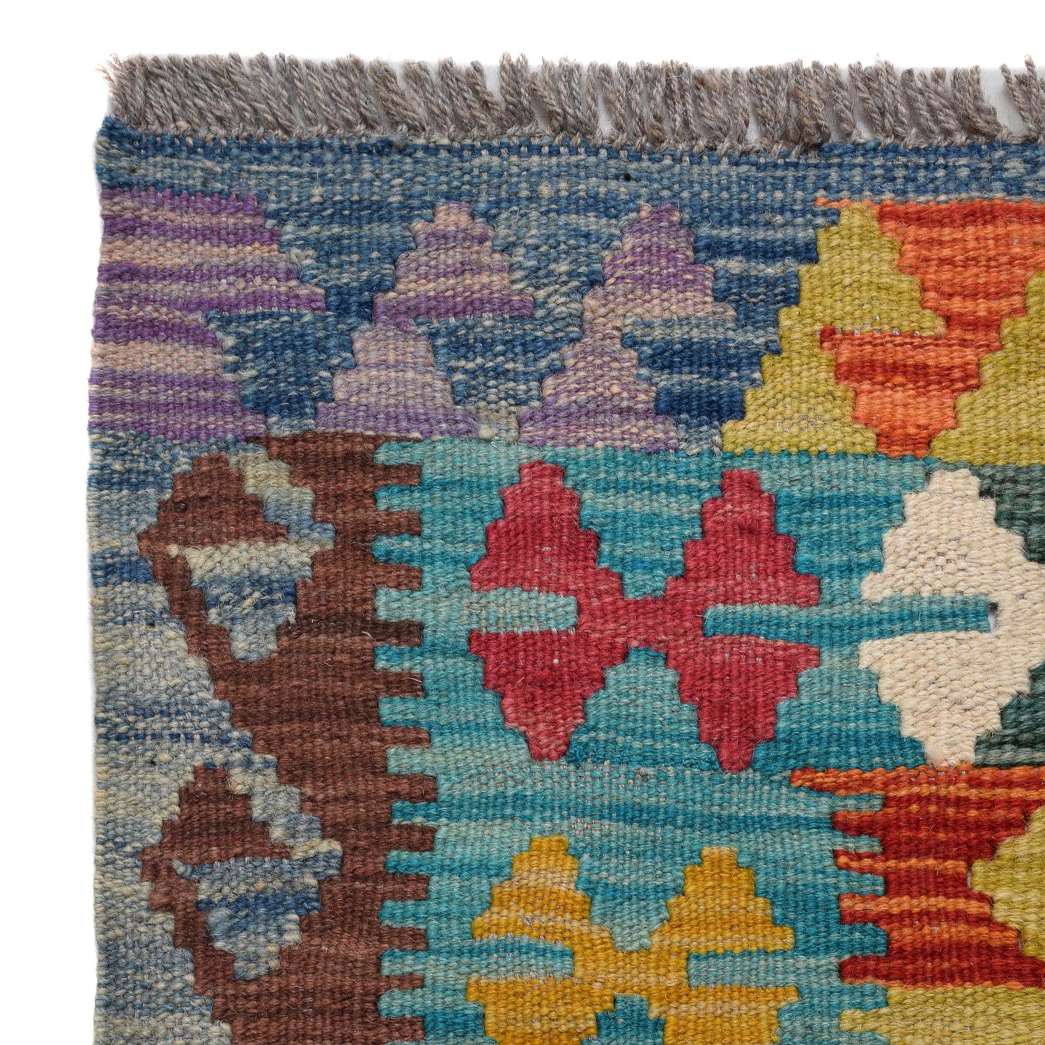 Handmade Multi Kilim Geometric 10' Runner