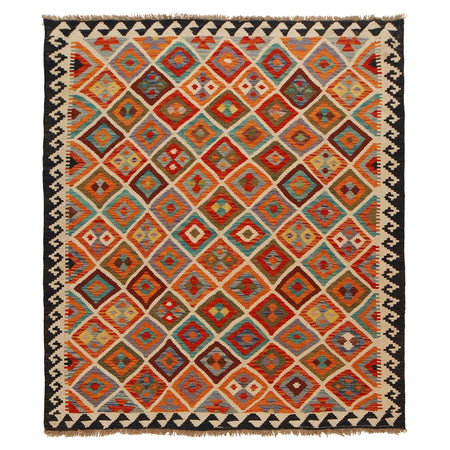 Handmade Multi Kilim Geometric 4x7 ft