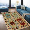 Hand-Knotted Multi Geometric Vegetable Kilim Area Rug – 4' 4" x 6' 3" ft (133 x 190 cm) | SKU: W31593