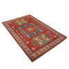 Kazak Rug Handmade Red Medallion 4x6 ft