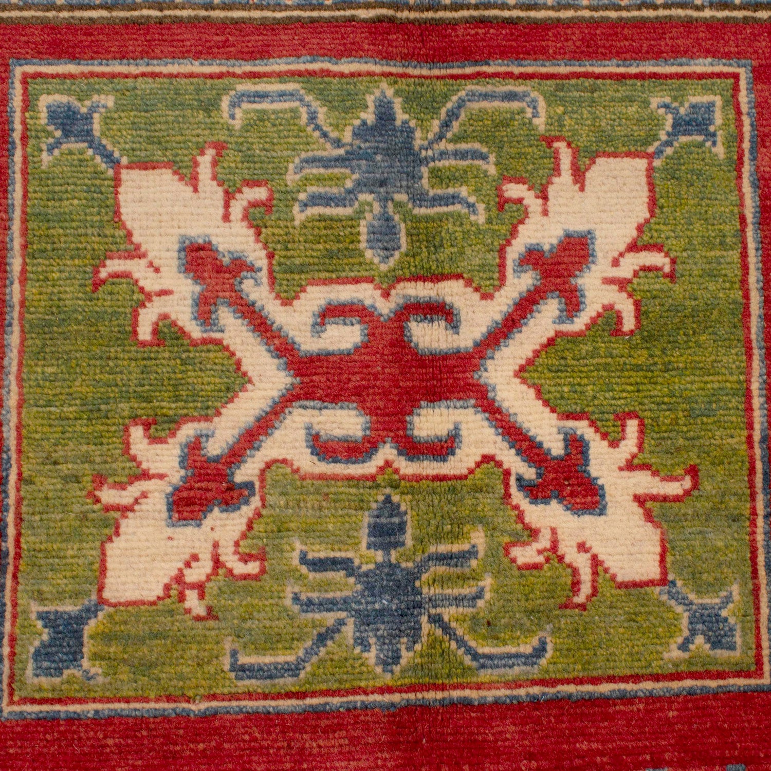 Kazak Rug Handmade Red Medallion 4x6 ft