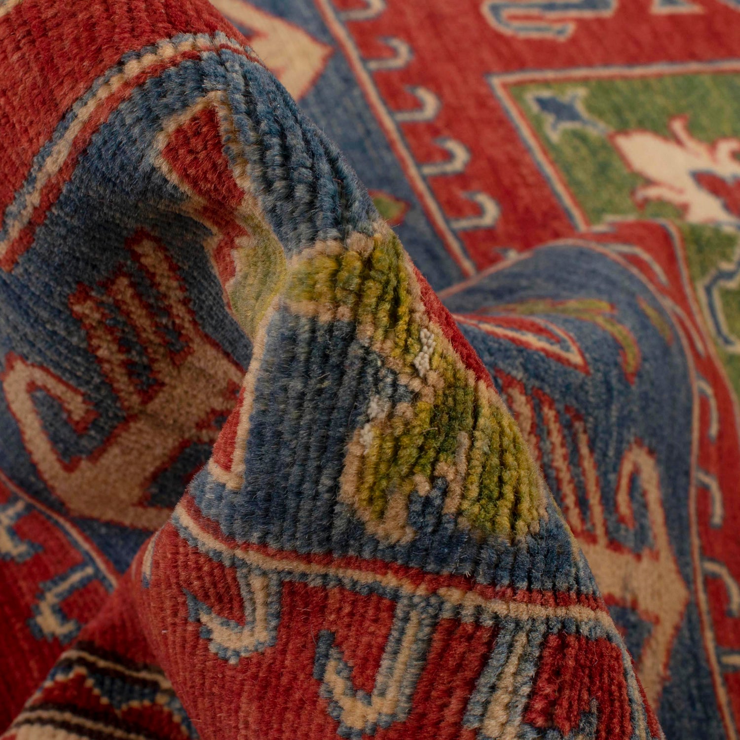 Kazak Rug Handmade Red Medallion 4x6 ft