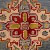 Kazak Rug Handmade Blue Medallion 4x6 ft