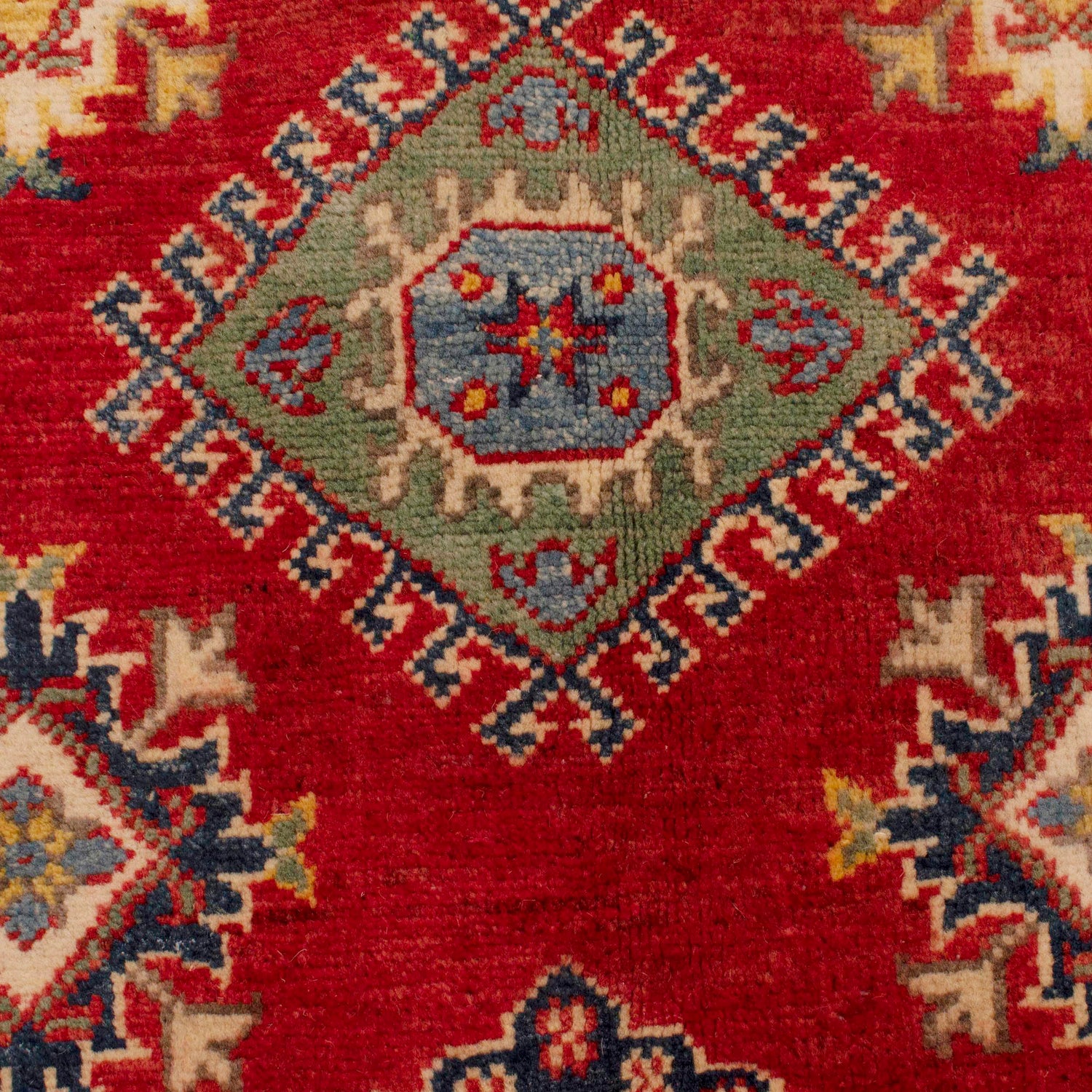 Kazak Rug Handmade Red Medallion 4x7 ft