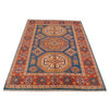Kazak Rug Handmade Blue Medallion 4x6 ft