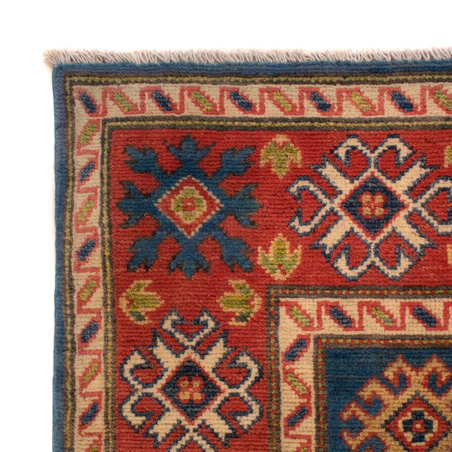 Kazak Rug Handmade Blue Medallion 4x6 ft