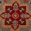 Kazak Rug Handmade Gray Medallion 4x7 ft