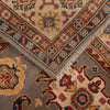 Kazak Rug Handmade Gray Medallion 4x6 ft
