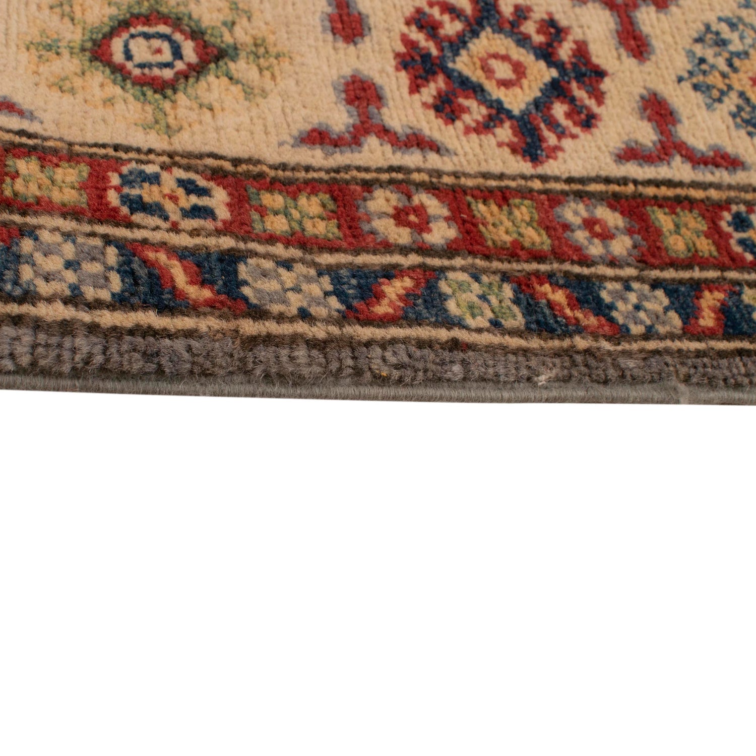 Kazak Rug Handmade Gray Medallion 4x6 ft