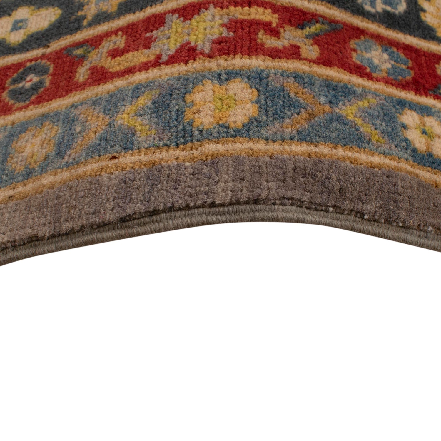 Kazak Rug Handmade Gray Medallion 8x10 ft