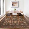 Sultani Area Rug Handmade Brown Floral 4x7 ft