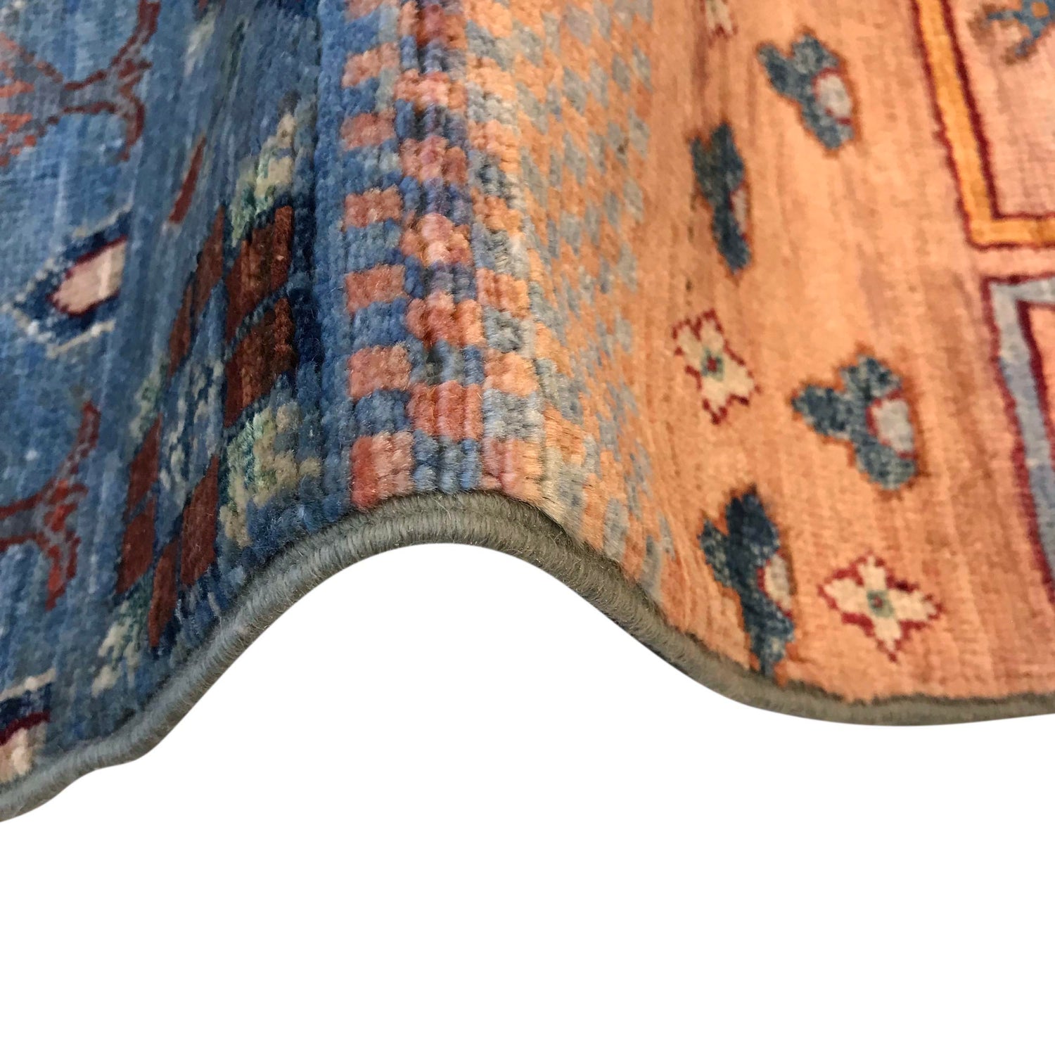 Shikargah Area Rug Handmade Blue Animal/Birds 7x10 ft