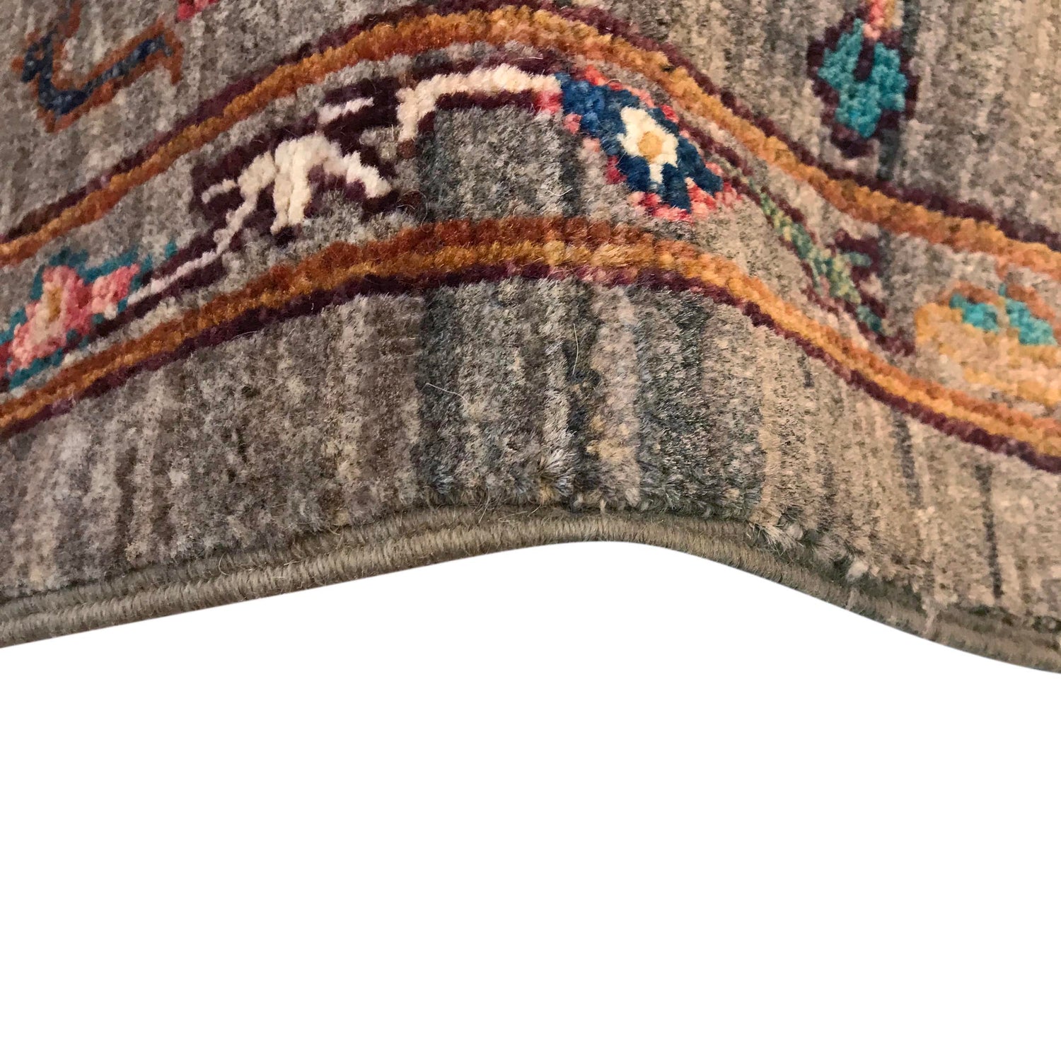 Sultani Area Rug Handmade Gray Floral 7x10 ft