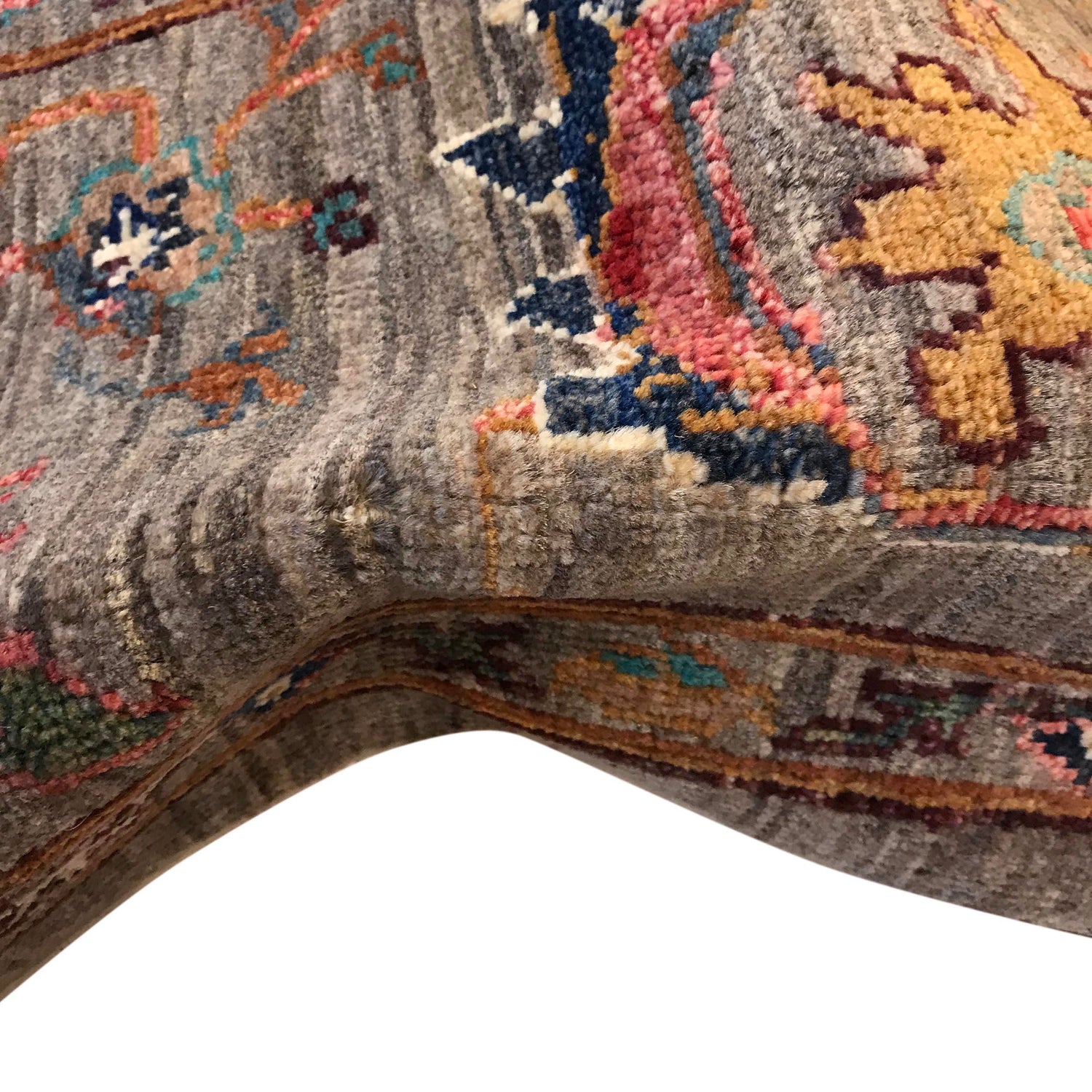 Sultani Area Rug Handmade Gray Floral 7x10 ft