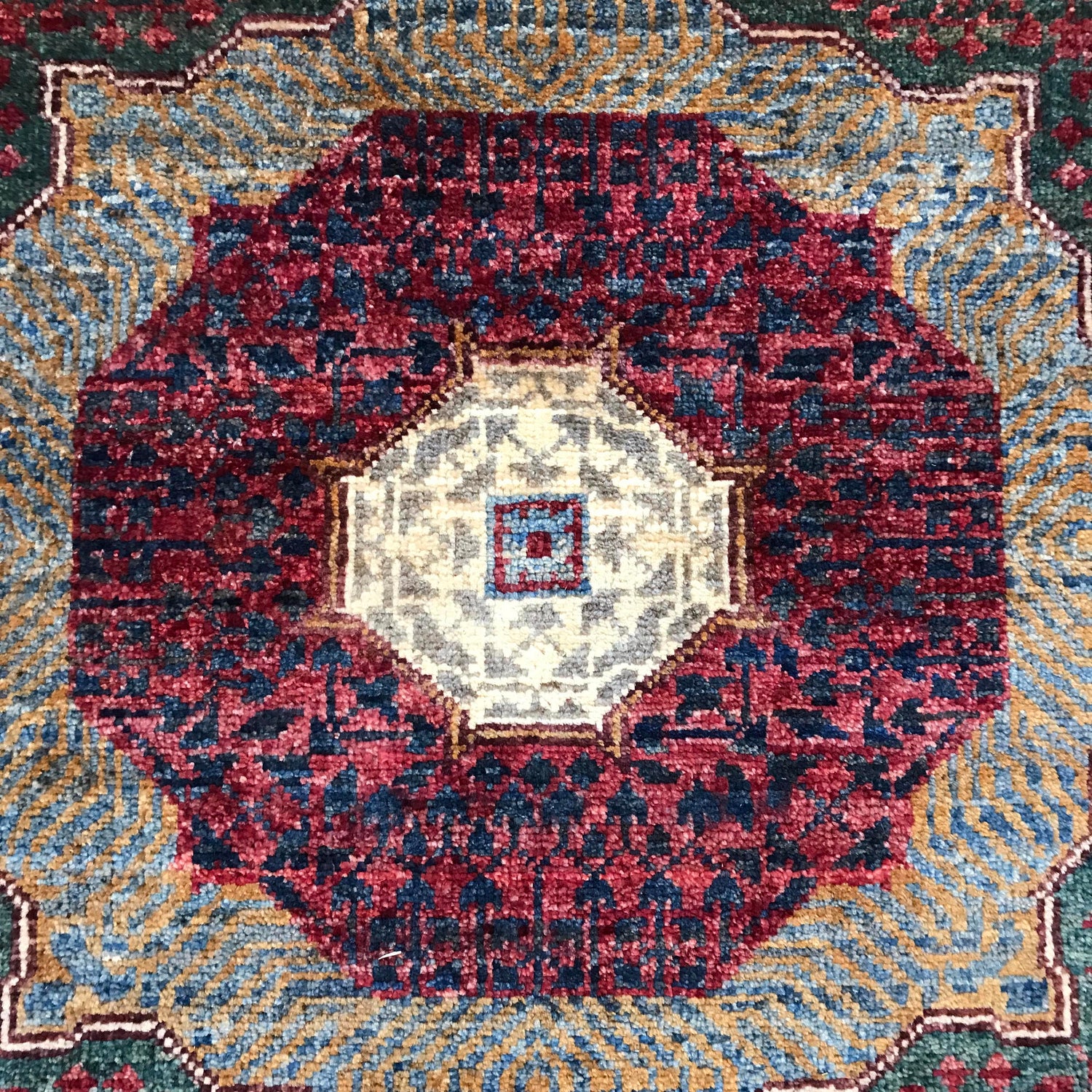 Mamluk Runner Rug Handmade Multi Medallion 18' Runner