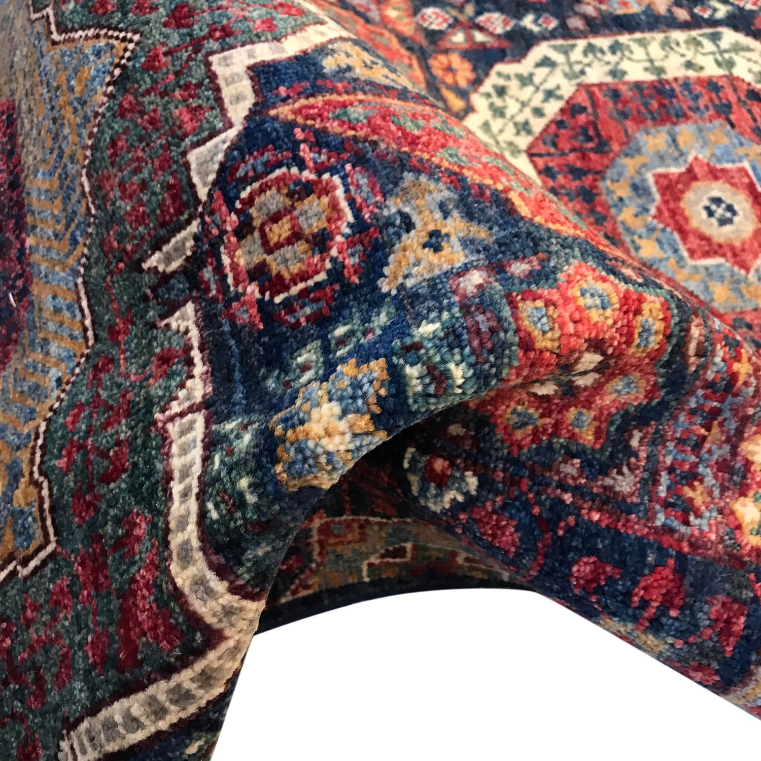 Mamluk Runner Rug Handmade Multi Medallion 18' Runner