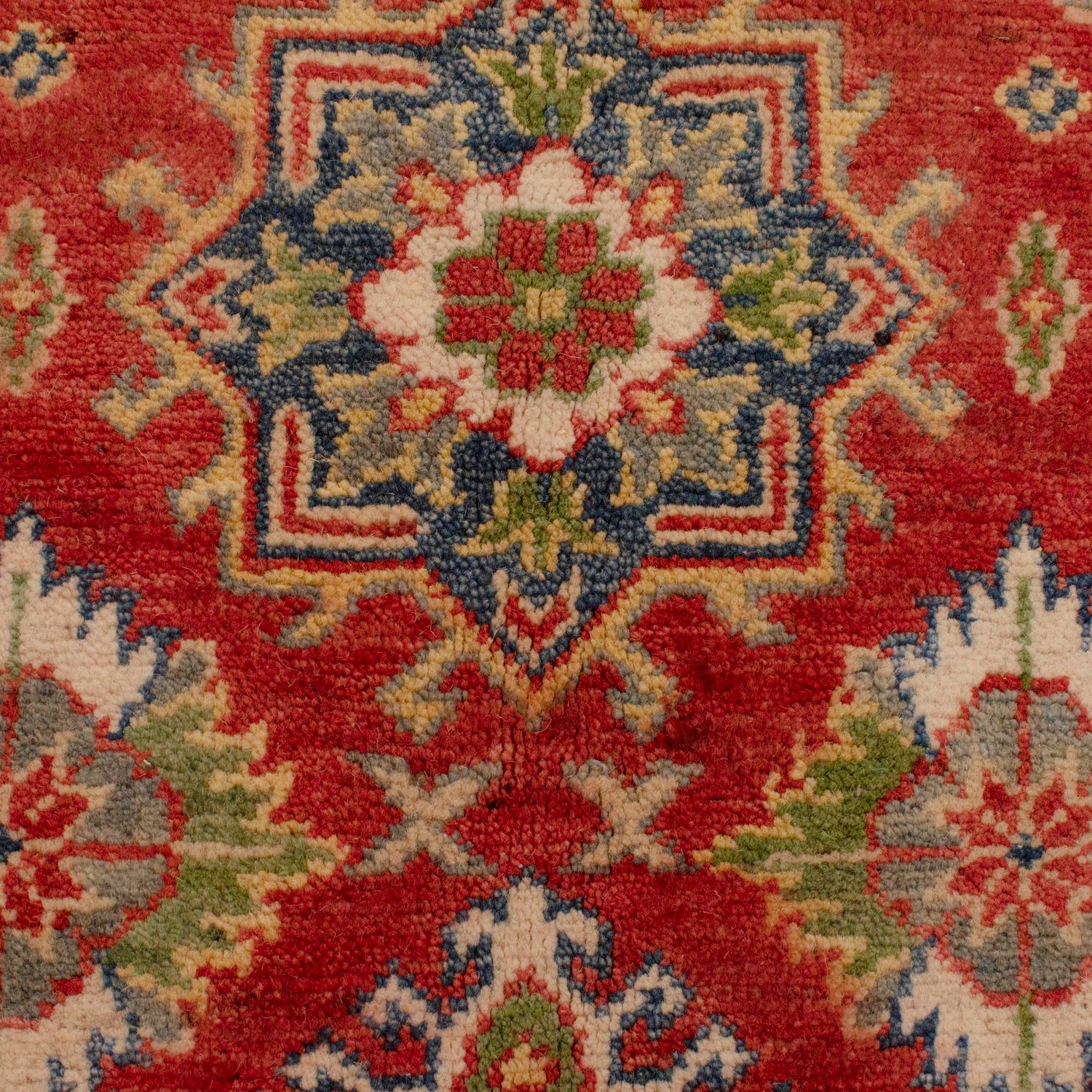 Kazak Rug Handmade Red Medallion 4x7 ft