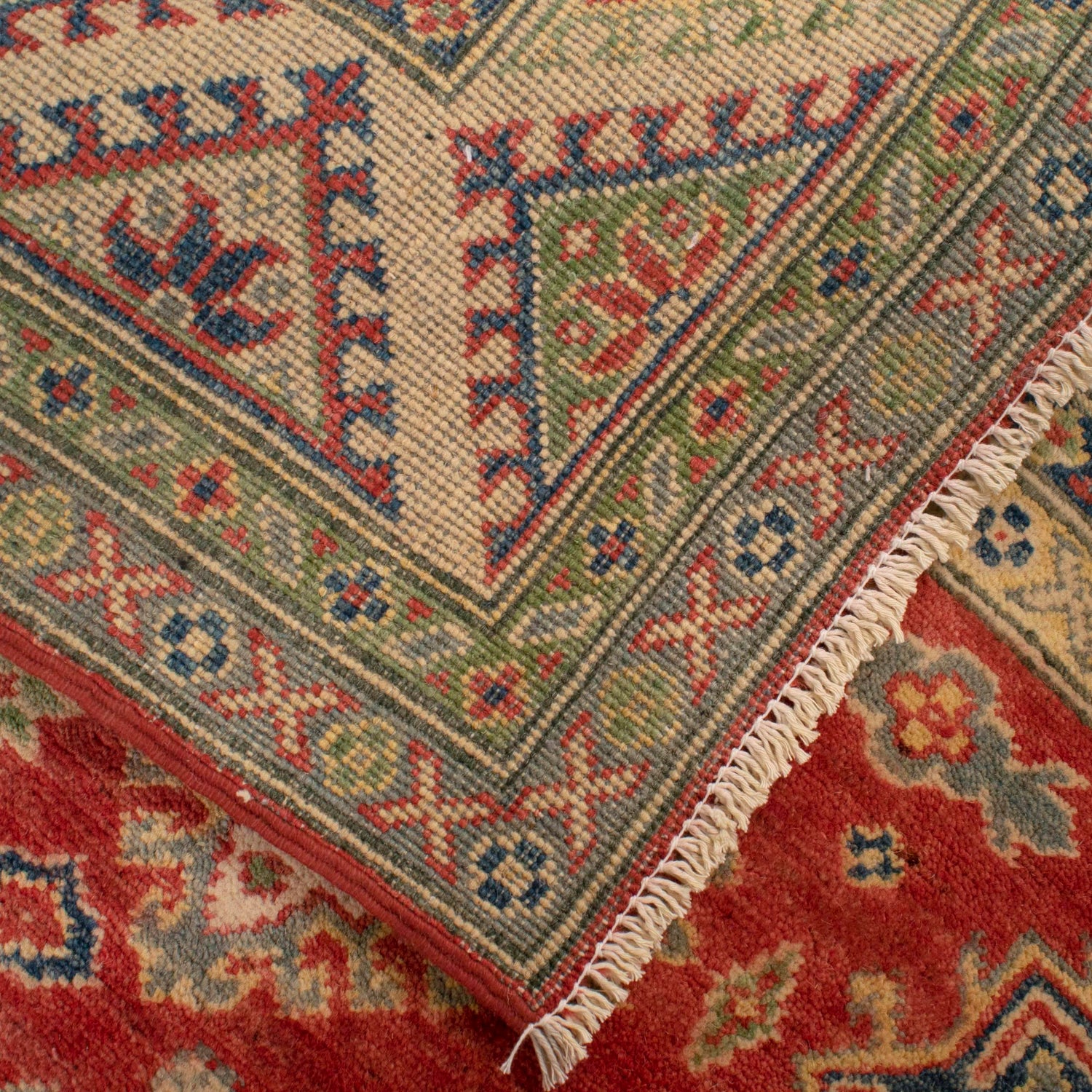 Kazak Rug Handmade Red Medallion 4x7 ft