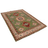 Kazak Rug Handmade Green Medallion 4x7 ft
