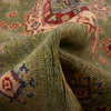 Kazak Rug Handmade Green Medallion 4x7 ft