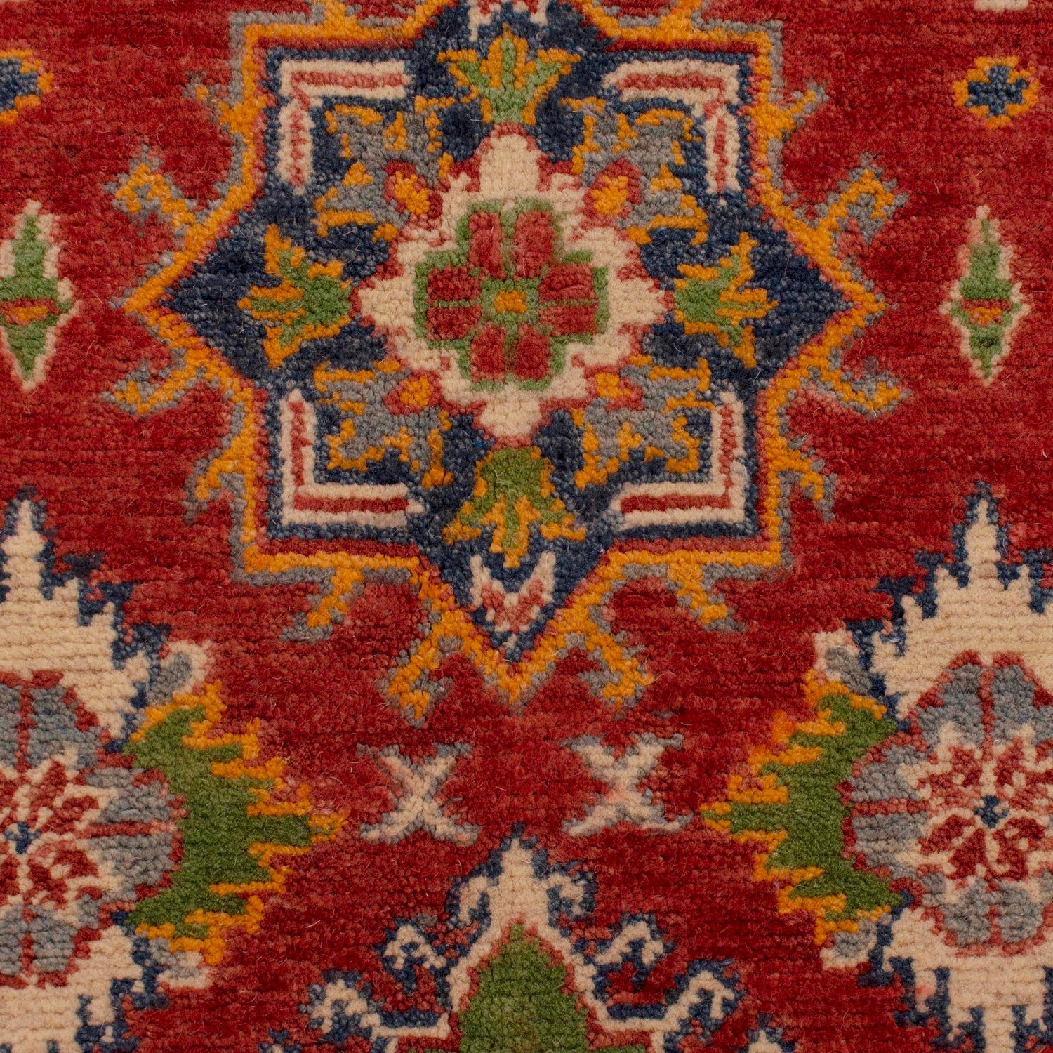 Kazak Rug Handmade Red Medallion 4x7 ft