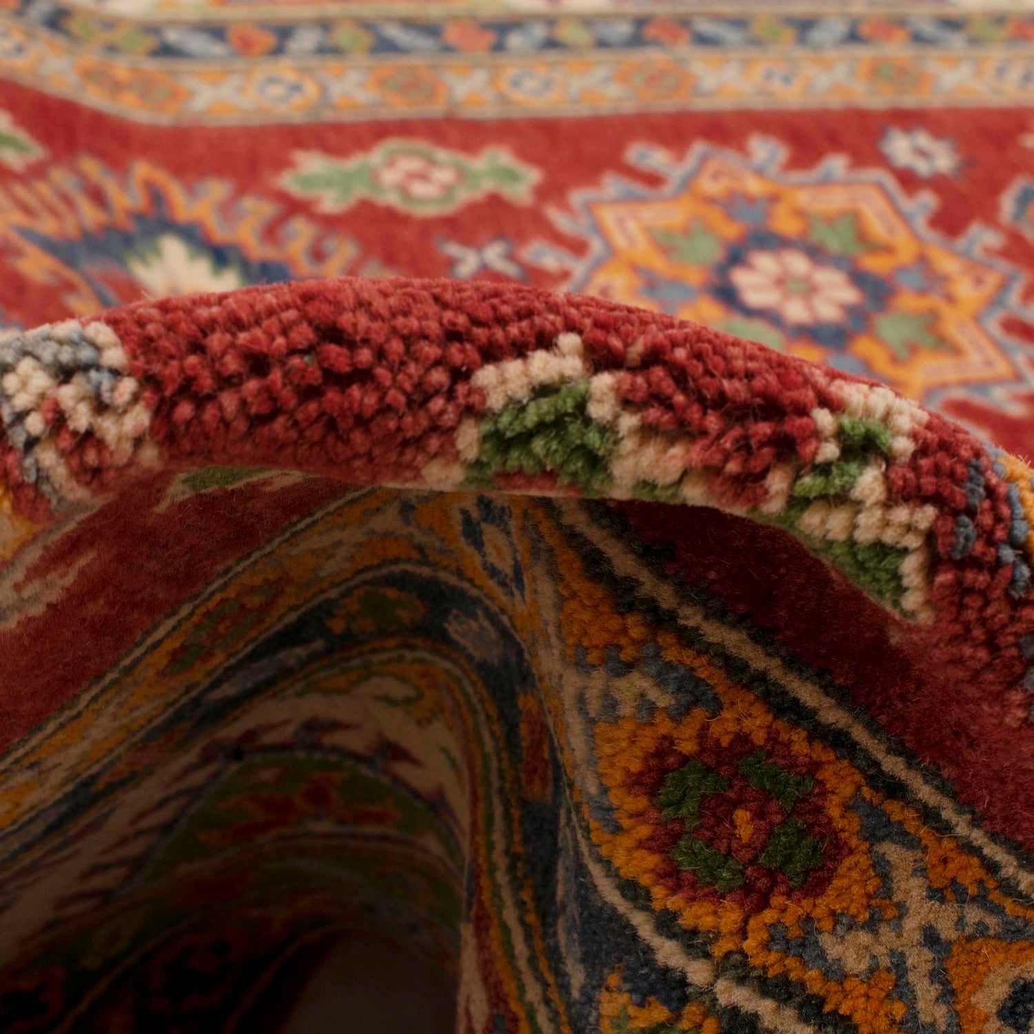 Kazak Rug Handmade Red Medallion 4x7 ft