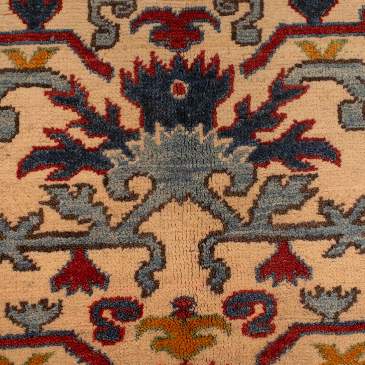 Kazak Rug Handmade Ivory Medallion 4x7 ft
