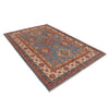 Kazak Rug Handmade Blue Medallion 5x8 ft