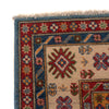 Kazak Rug Handmade Blue Medallion 5x8 ft