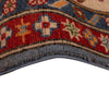 Kazak Rug Handmade Blue Medallion 5x8 ft