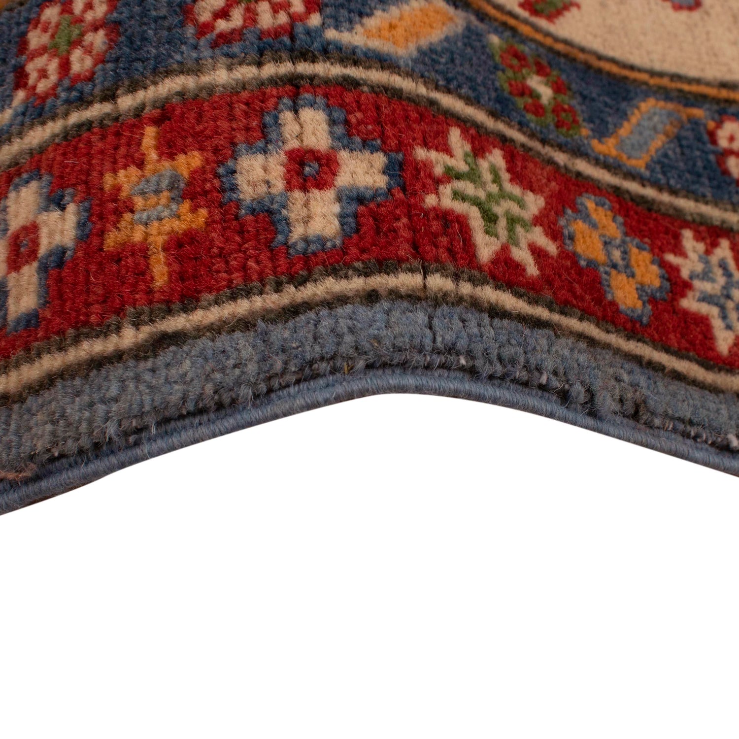 Kazak Rug Handmade Blue Medallion 5x8 ft