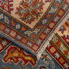 Kazak Rug Handmade Blue Medallion 4x7 ft