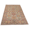 Kazak Rug Handmade Gray Medallion 4x6 ft
