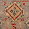 Kazak Rug Handmade Gray Medallion 4x6 ft