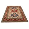 Kazak Rug Handmade Ivory Medallion 4x7 ft