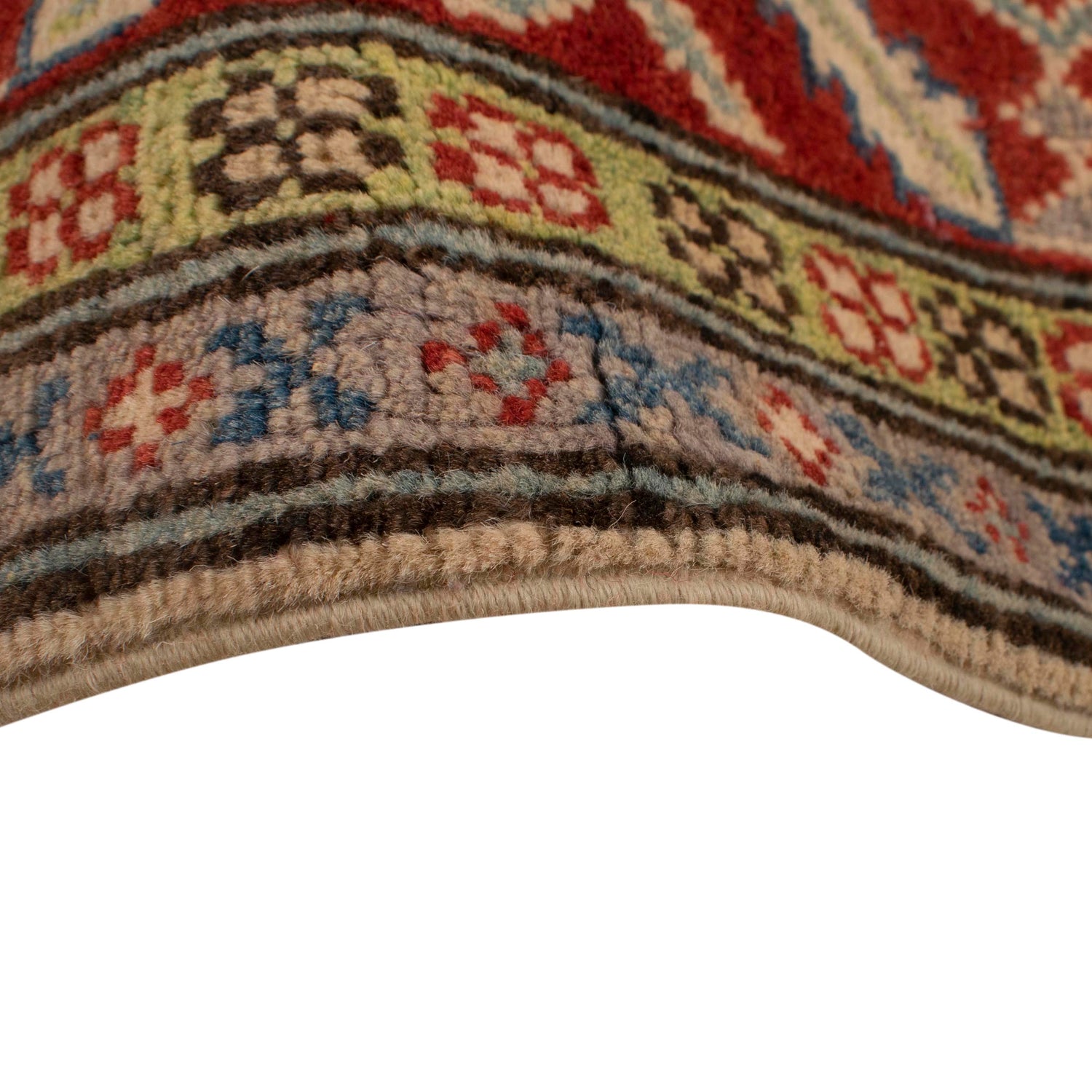 Kazak Rug Handmade Ivory Medallion 4x7 ft