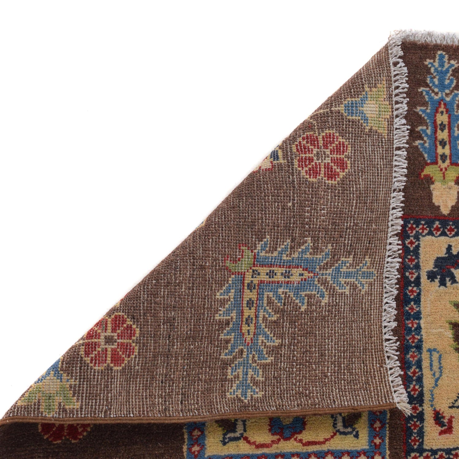 Bakhtiar Area Rug Handmade Brown Floral 4x7 ft