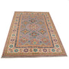 Kazak Rug Handmade Gray Medallion 4x6 ft