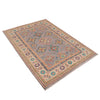 Kazak Rug Handmade Gray Medallion 4x6 ft