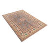 Kazak Rug Handmade Gray Medallion 4x6 ft