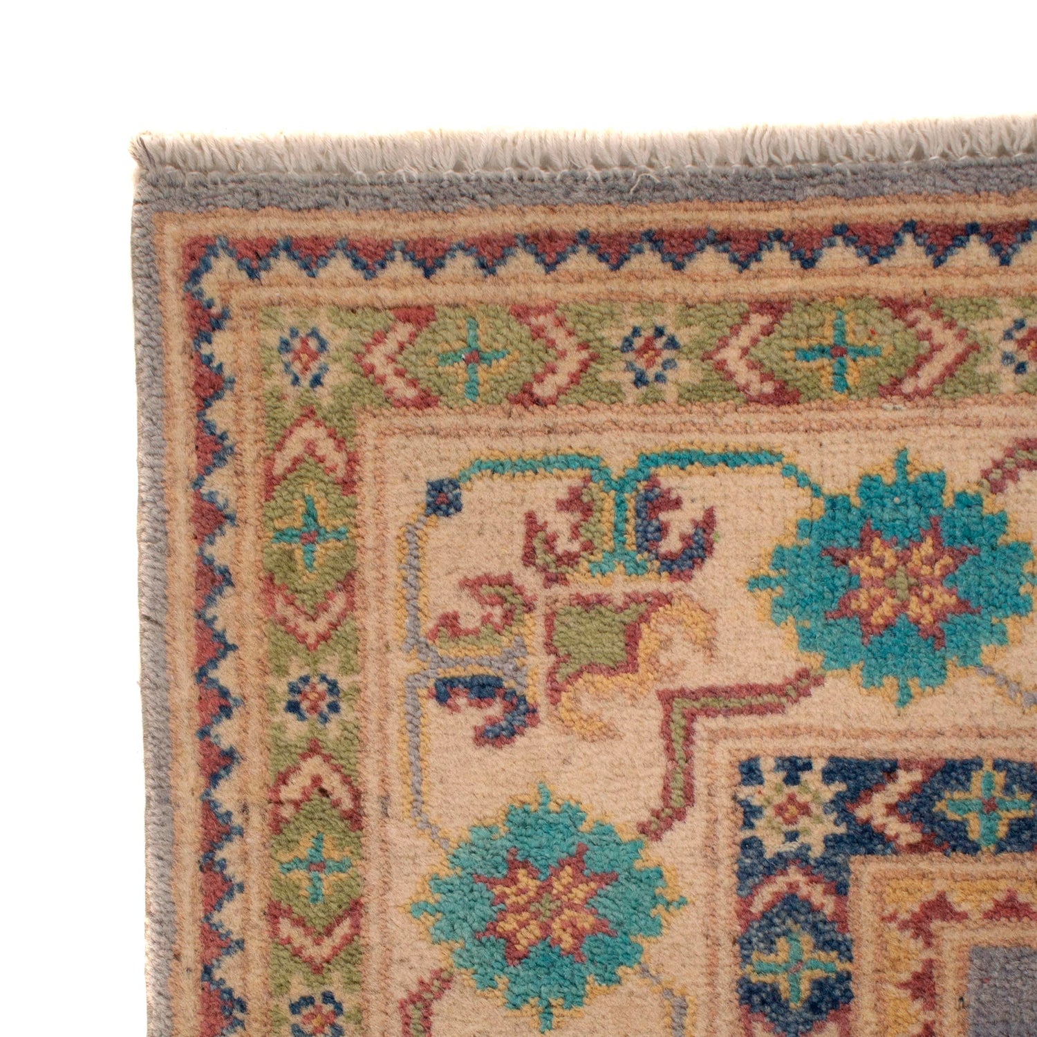 Kazak Rug Handmade Gray Medallion 4x6 ft