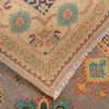 Kazak Rug Handmade Gray Medallion 4x6 ft
