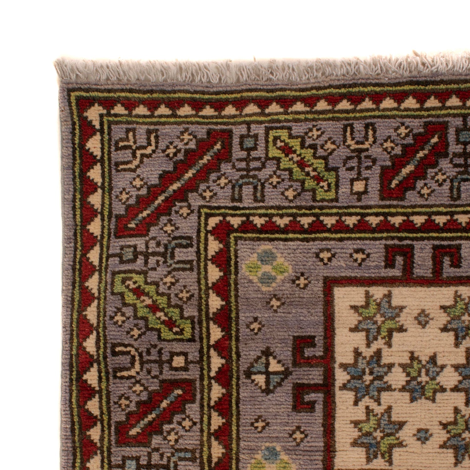 Mamluk Area Rug Handmade Gray Medallion 4x6 ft