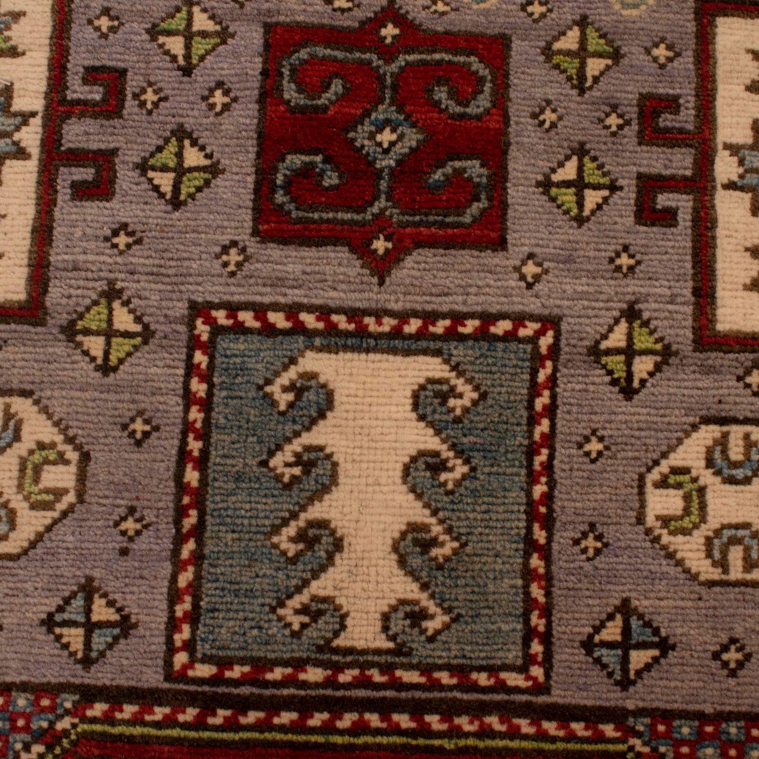 Mamluk Area Rug Handmade Gray Medallion 4x6 ft