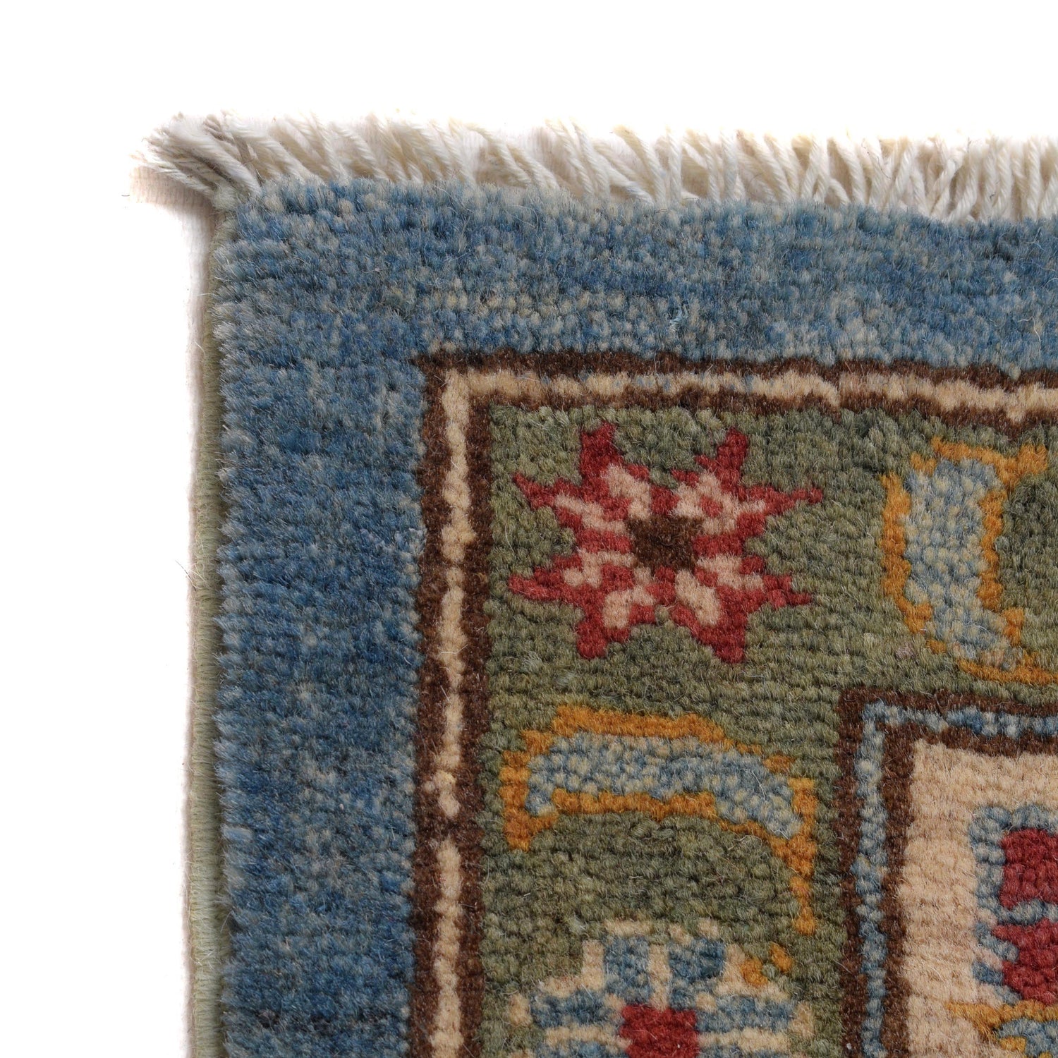 Kazak Rug Handmade Blue Medallion 7x10 ft