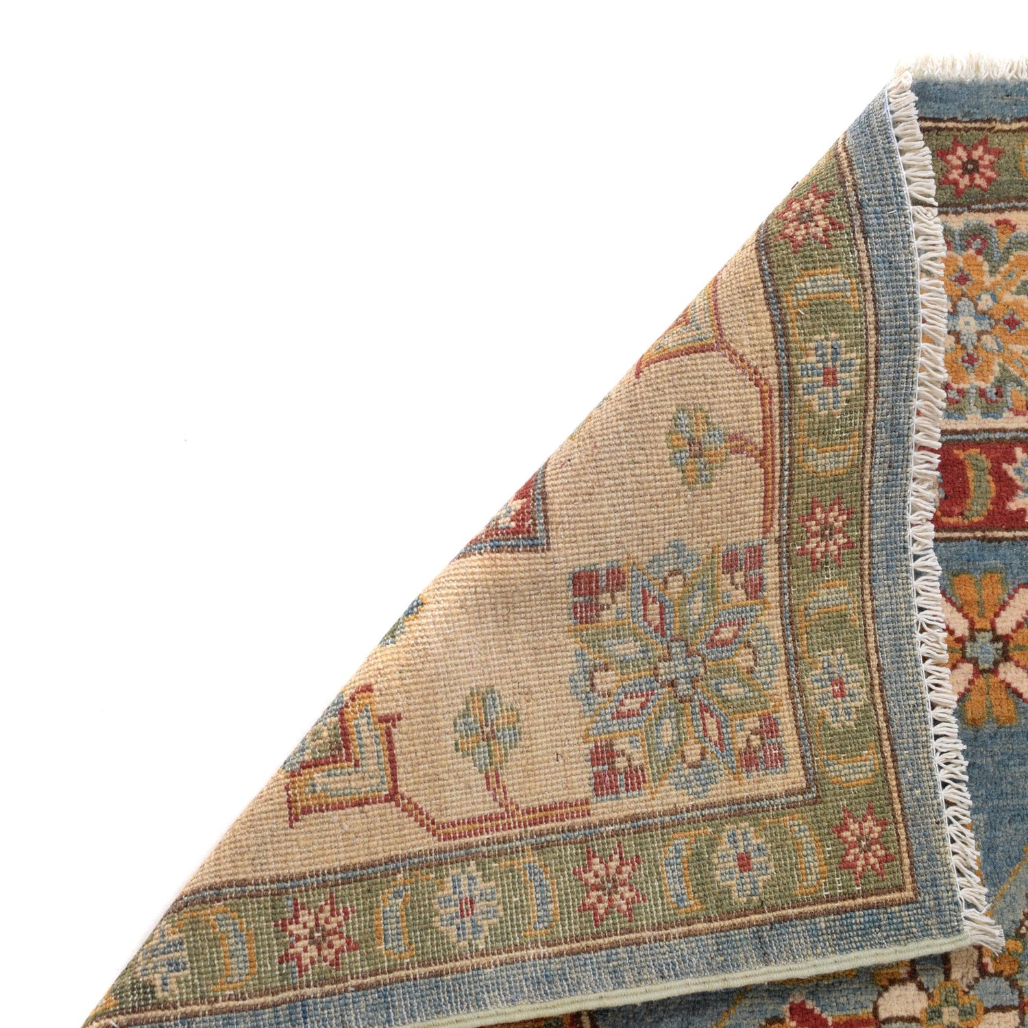 Kazak Rug Handmade Blue Medallion 7x10 ft